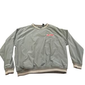 Ping Collection Men's Large Green Windbreaker Pullover Jacket V-Neck Budweiser